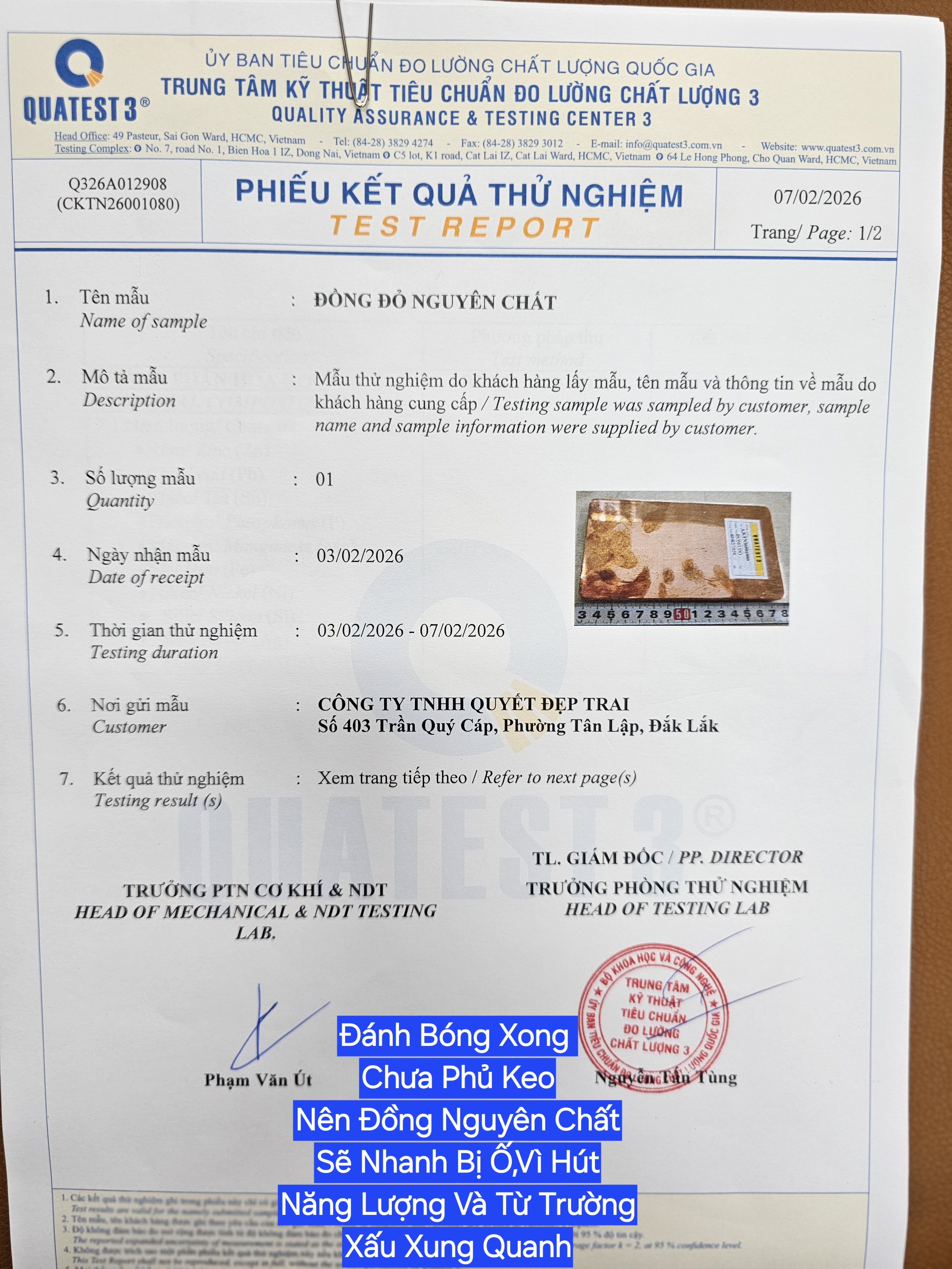 Đồng Đỏ Thanh Cái,Nguyên Chất 99,9% - Ảnh 18